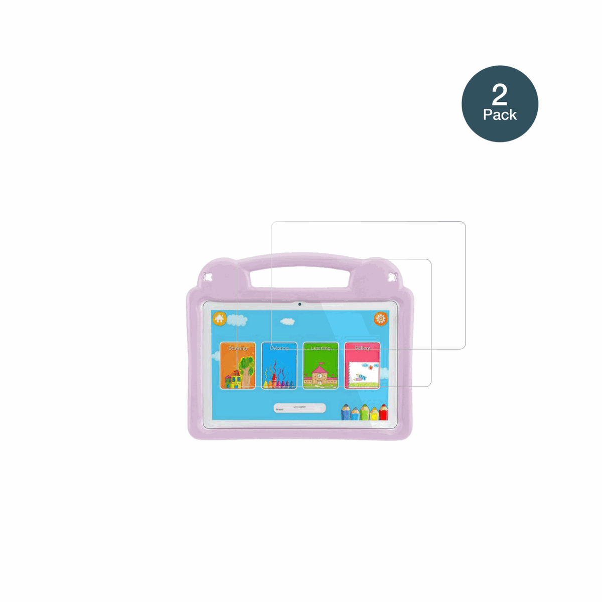 LETGOSPTKids Tablet 10.1 mit aufgebrachter dipos Flex Schutzfolie, glasklare Darstellung ohne Einschränkungen