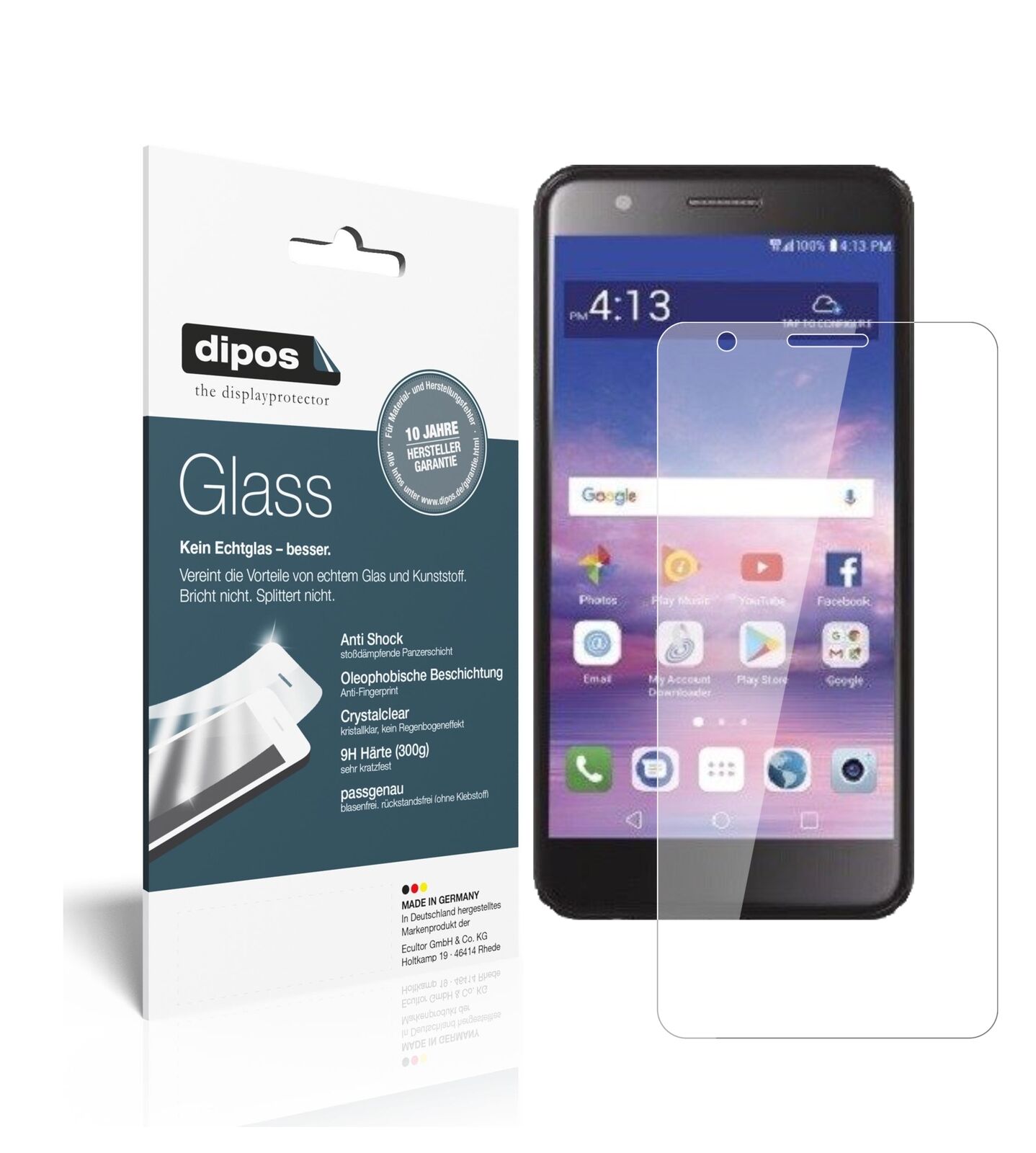 LGPremier Pro L413DL mit aufgebrachter dipos Flex Schutzfolie, glasklare Darstellung ohne Einschränkungen