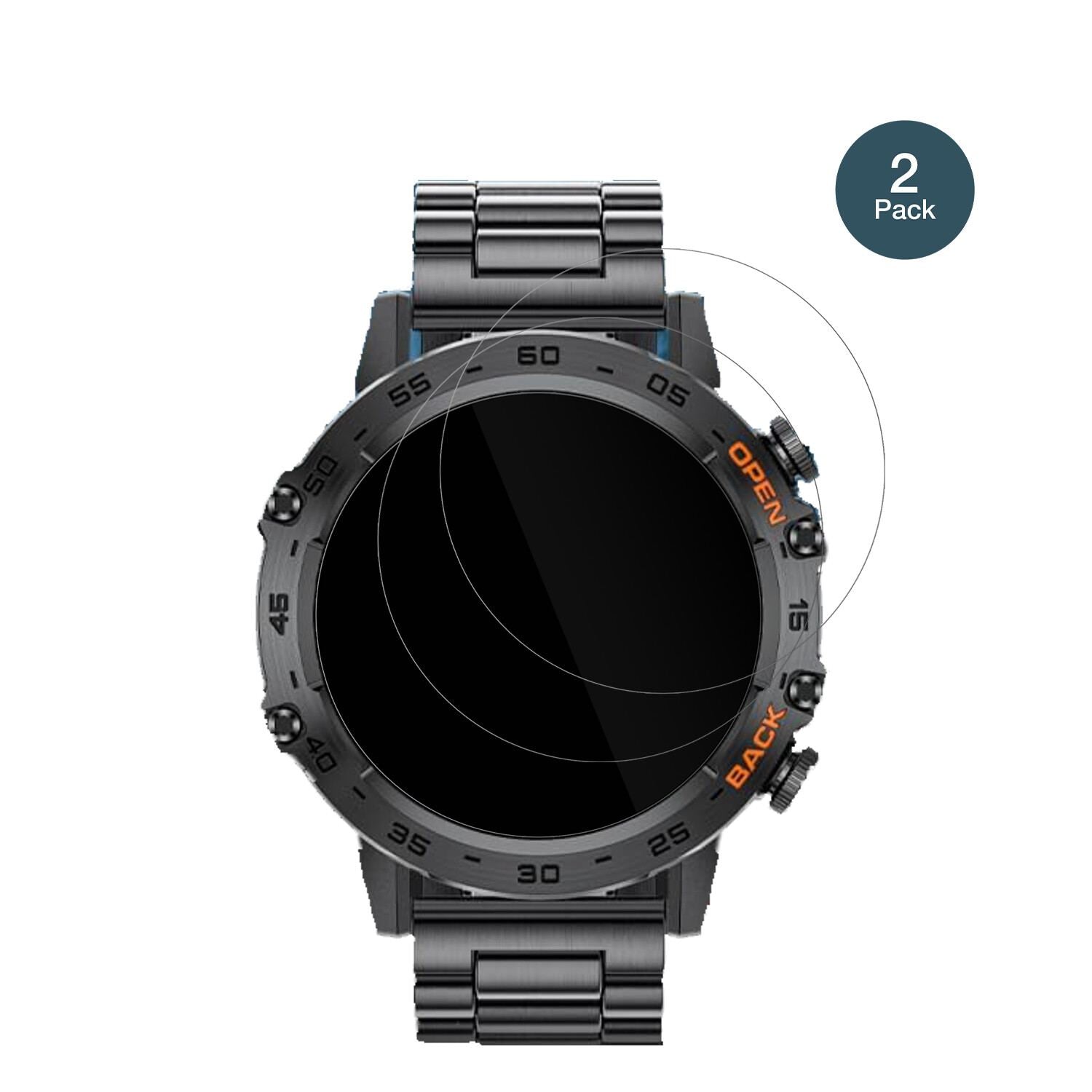 LIGEBW1846 1.39 Zoll Smartwatch mit aufgebrachter dipos Flex Schutzfolie, glasklare Darstellung ohne Einschränkungen