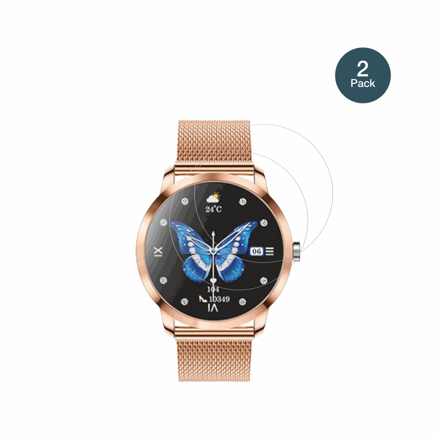 LWEARKD1.27 Zoll AMOLED Smartwatch mit aufgebrachter dipos Flex Schutzfolie, glasklare Darstellung ohne Einschränkungen