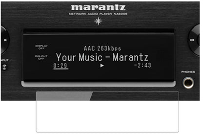 MarantzNA 6006 mit aufgebrachter dipos Flex Schutzfolie, glasklare Darstellung ohne Einschränkungen