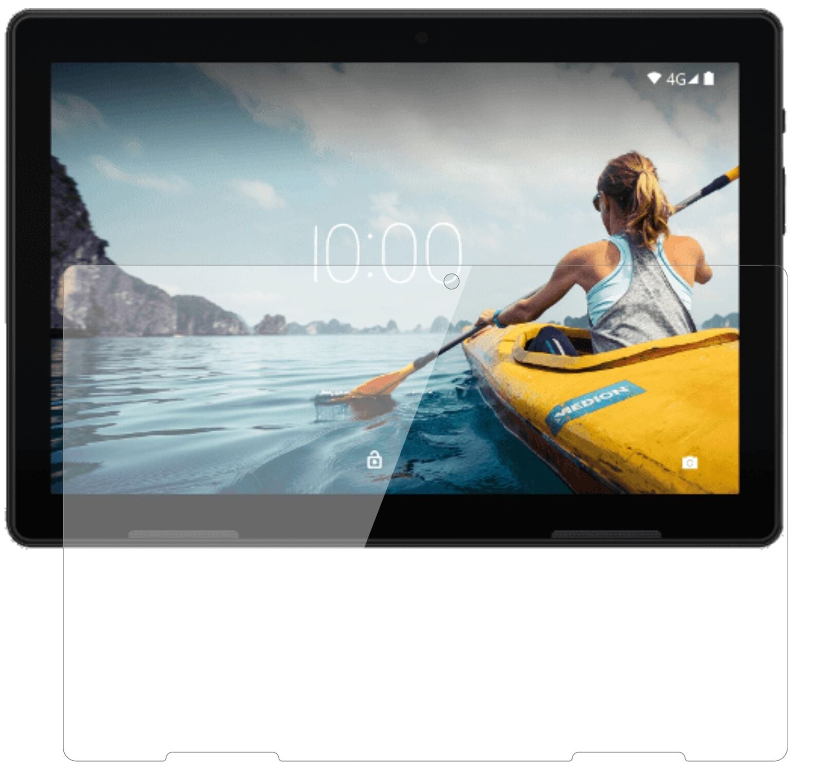 MedionLife P10710 ?10 Zoll Tablet mit aufgebrachter dipos Flex Schutzfolie, glasklare Darstellung ohne Einschränkungen