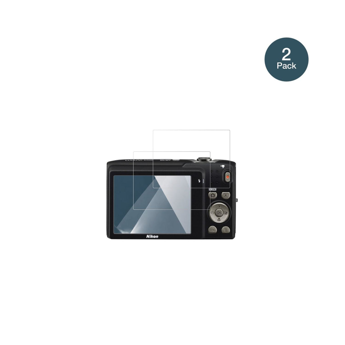 NikonCoolpix S3100 mit aufgebrachter dipos Flex Schutzfolie, glasklare Darstellung ohne Einschränkungen