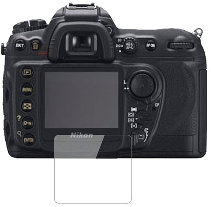 NikonD200 mit aufgebrachter dipos Flex Schutzfolie, glasklare Darstellung ohne Einschränkungen