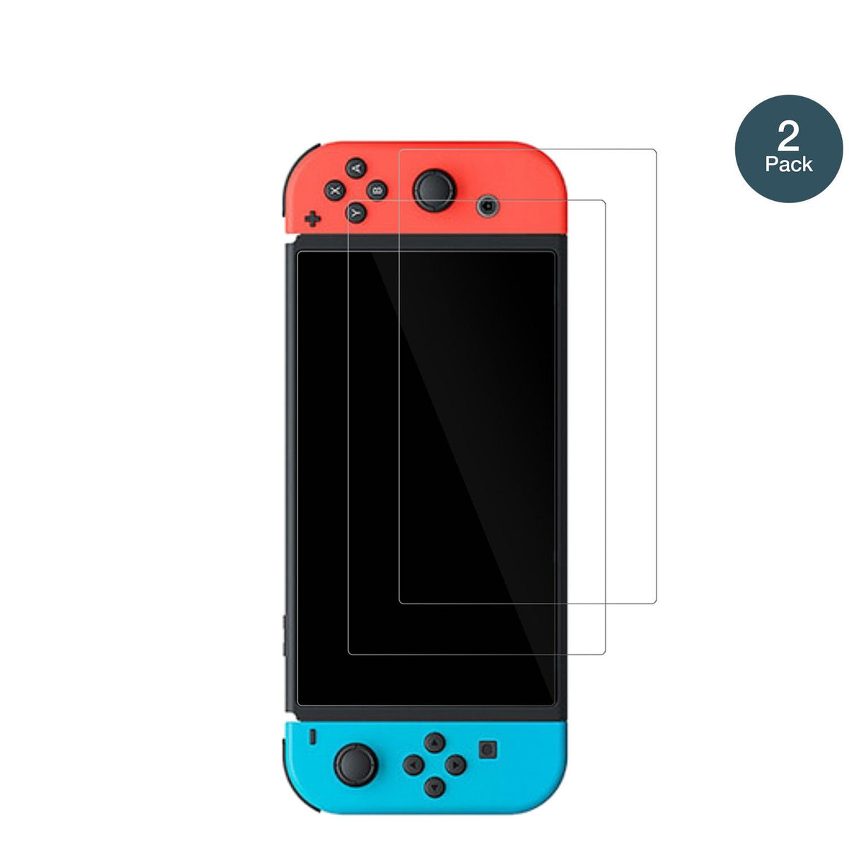 NintendoSwitch OLED mit aufgebrachter dipos Flex Schutzfolie, glasklare Darstellung ohne Einschränkungen