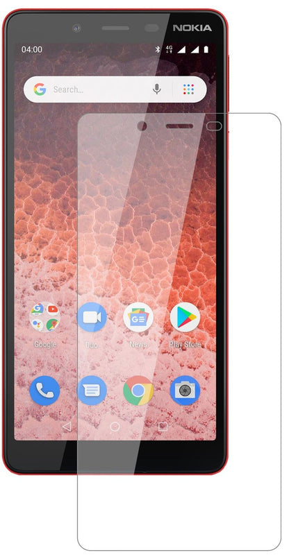 Nokia1 Plus mit aufgebrachter dipos Flex Schutzfolie, glasklare Darstellung ohne Einschränkungen