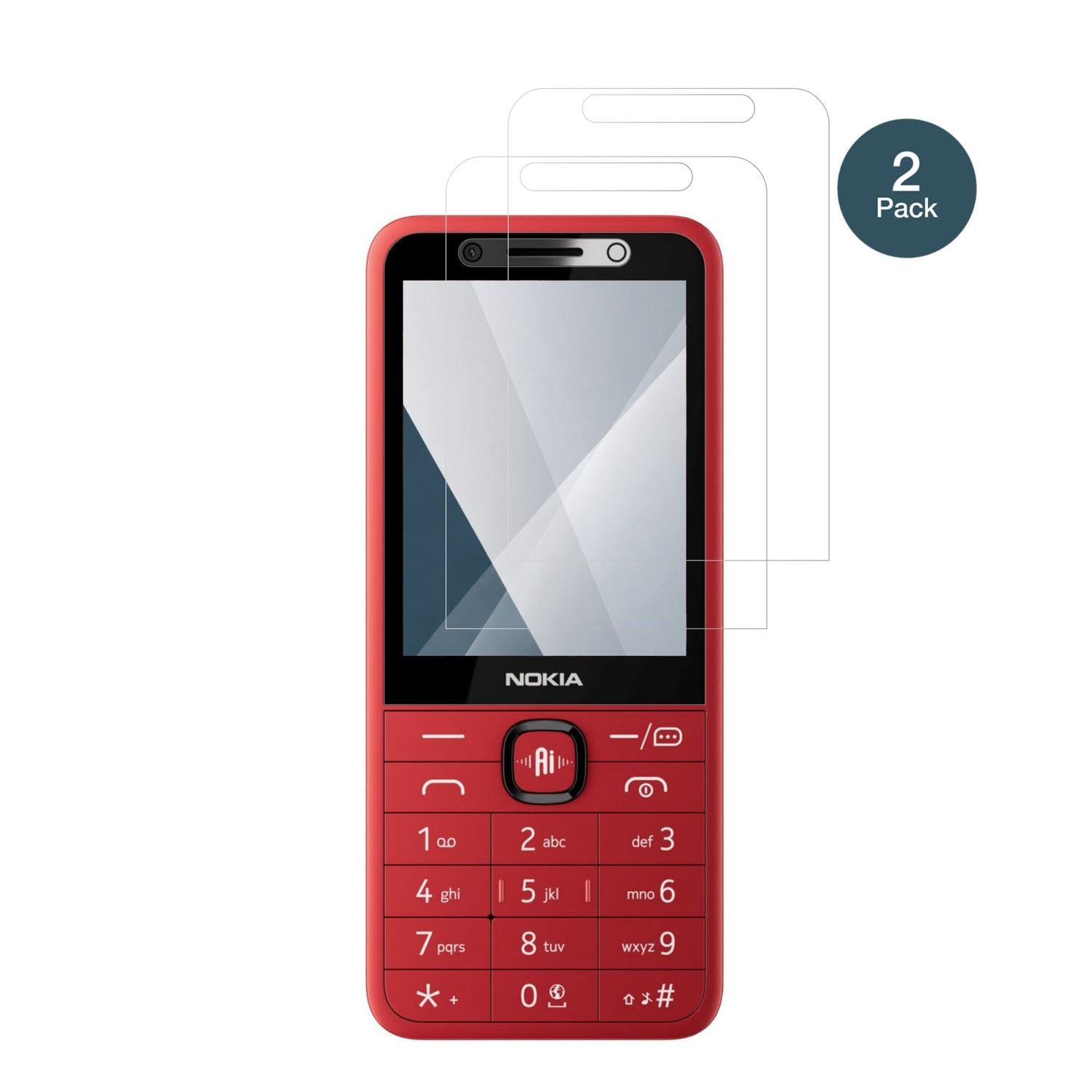 Nokia215 4G 2nd Edition mit aufgebrachter dipos Flex Schutzfolie, glasklare Darstellung ohne Einschränkungen