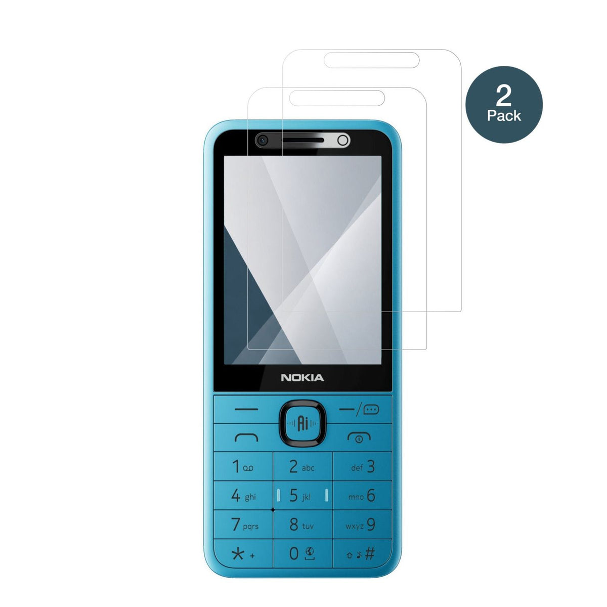 Nokia235 4G 2nd Edition mit aufgebrachter dipos Flex Schutzfolie, glasklare Darstellung ohne Einschränkungen