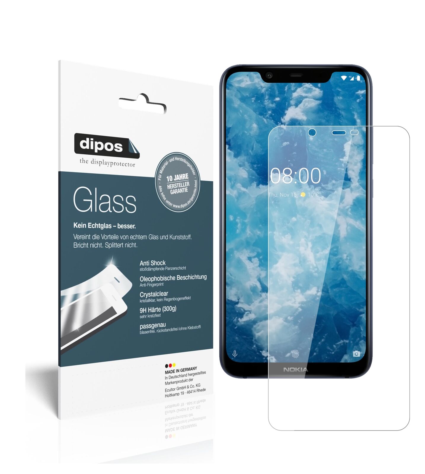 Nokia46030 mit aufgebrachter dipos Flex Schutzfolie, glasklare Darstellung ohne Einschränkungen
