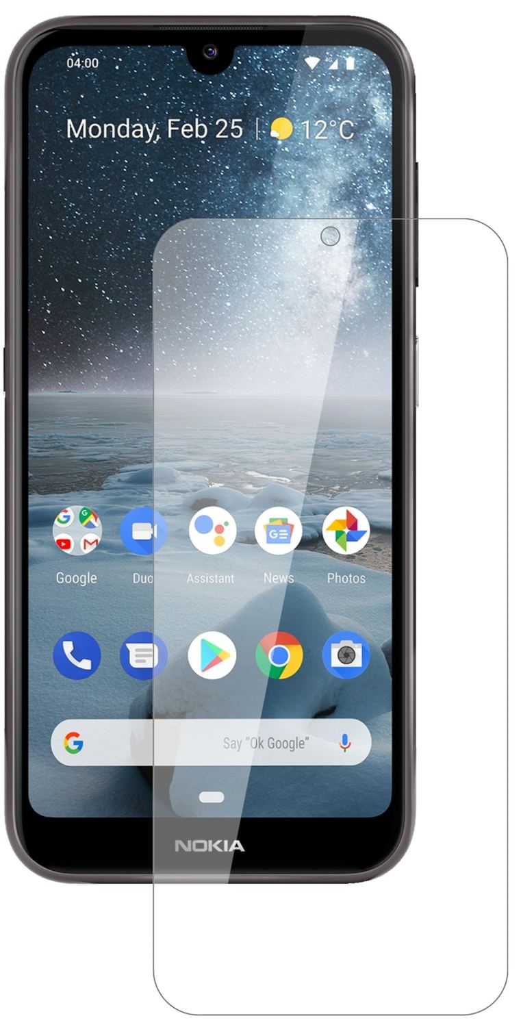 Nokia46057 mit aufgebrachter dipos Flex Schutzfolie, glasklare Darstellung ohne Einschränkungen
