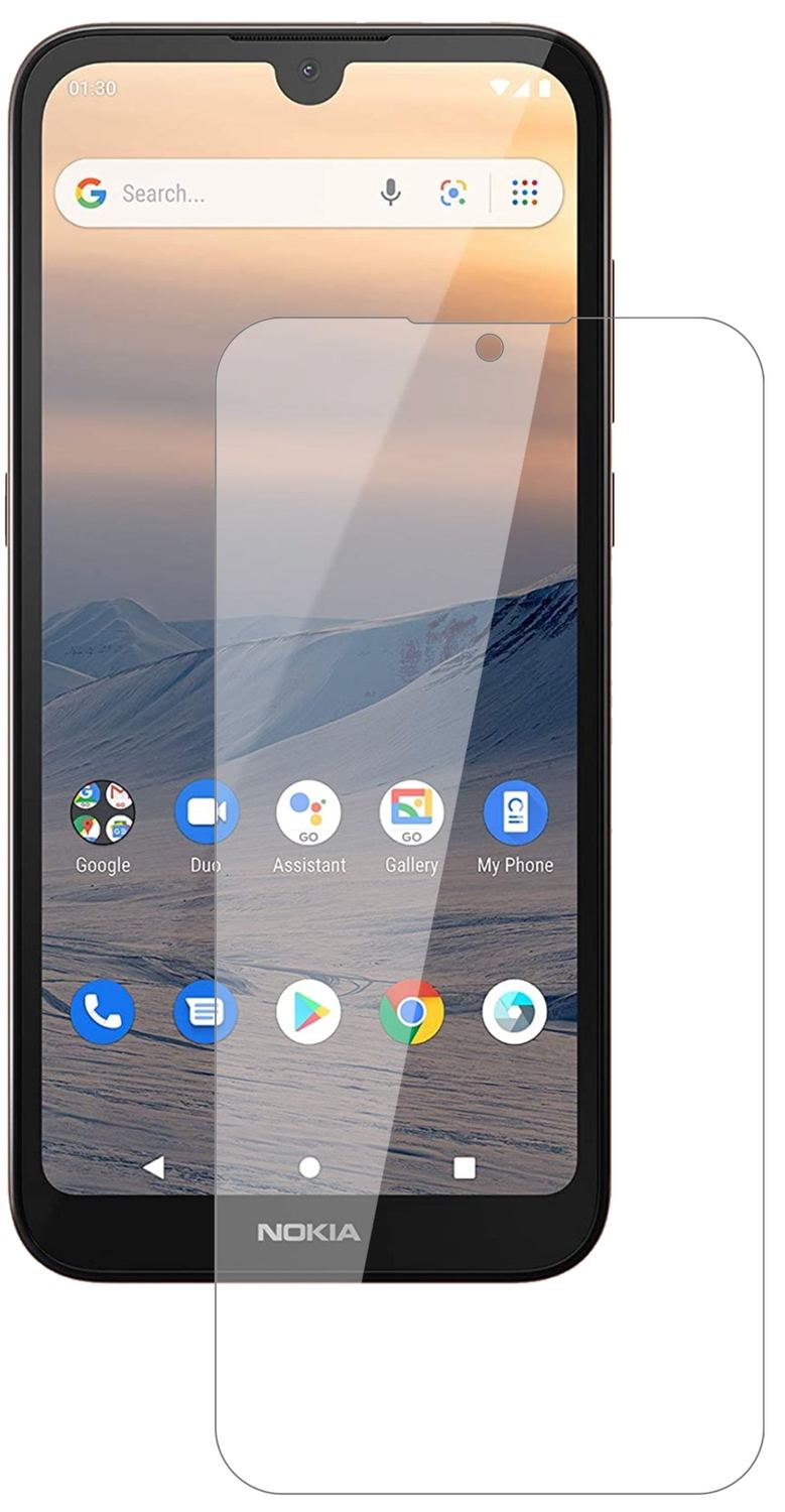 Nokia46082 mit aufgebrachter dipos Flex Schutzfolie, glasklare Darstellung ohne Einschränkungen
