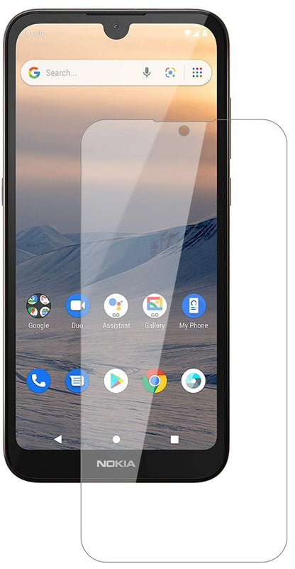 Nokia46082 mit aufgebrachter dipos Flex Schutzfolie, glasklare Darstellung ohne Einschränkungen