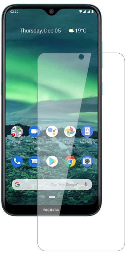 Nokia46083 mit aufgebrachter dipos Flex Schutzfolie, glasklare Darstellung ohne Einschränkungen