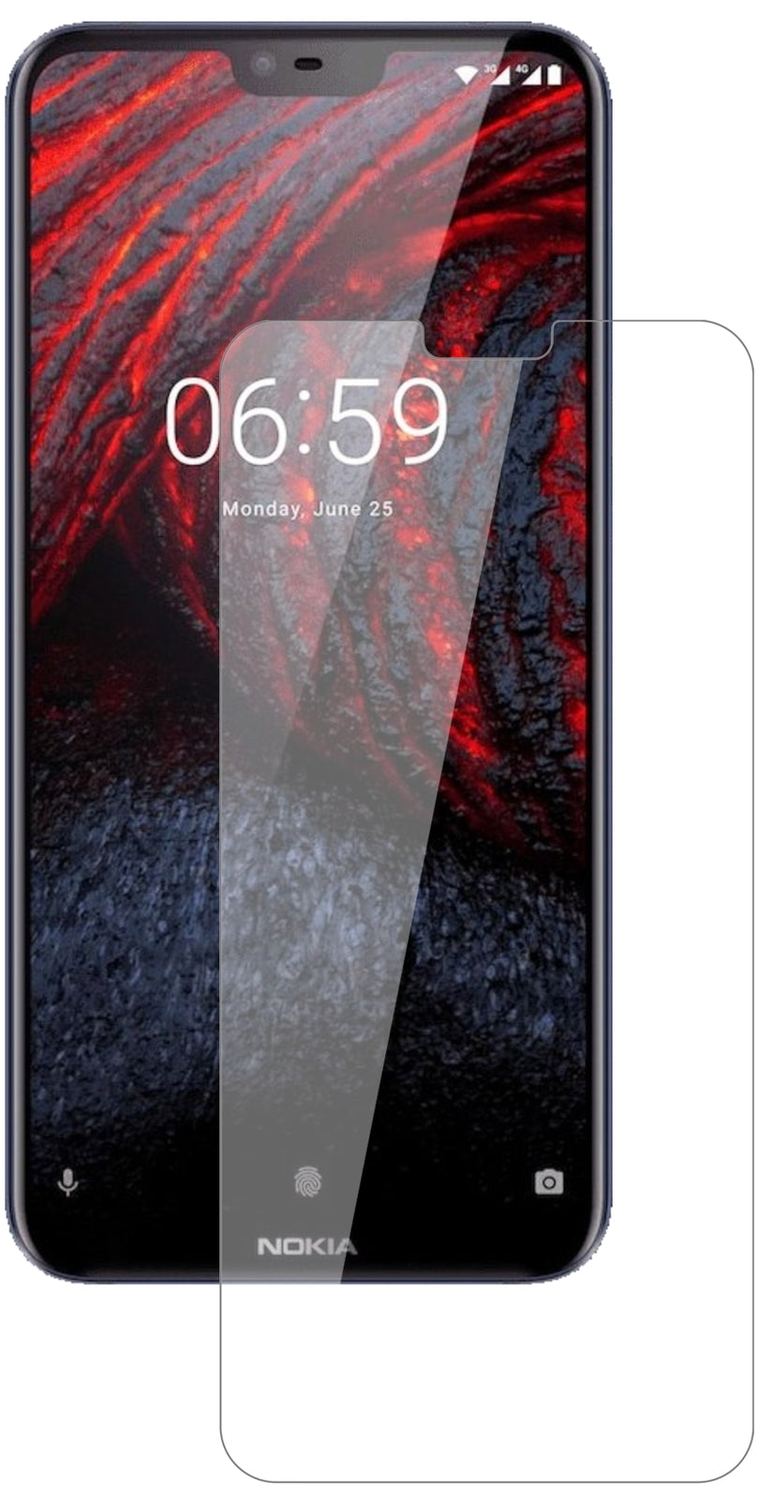 Nokia6.1 Plus mit aufgebrachter dipos Flex Schutzfolie, glasklare Darstellung ohne Einschränkungen