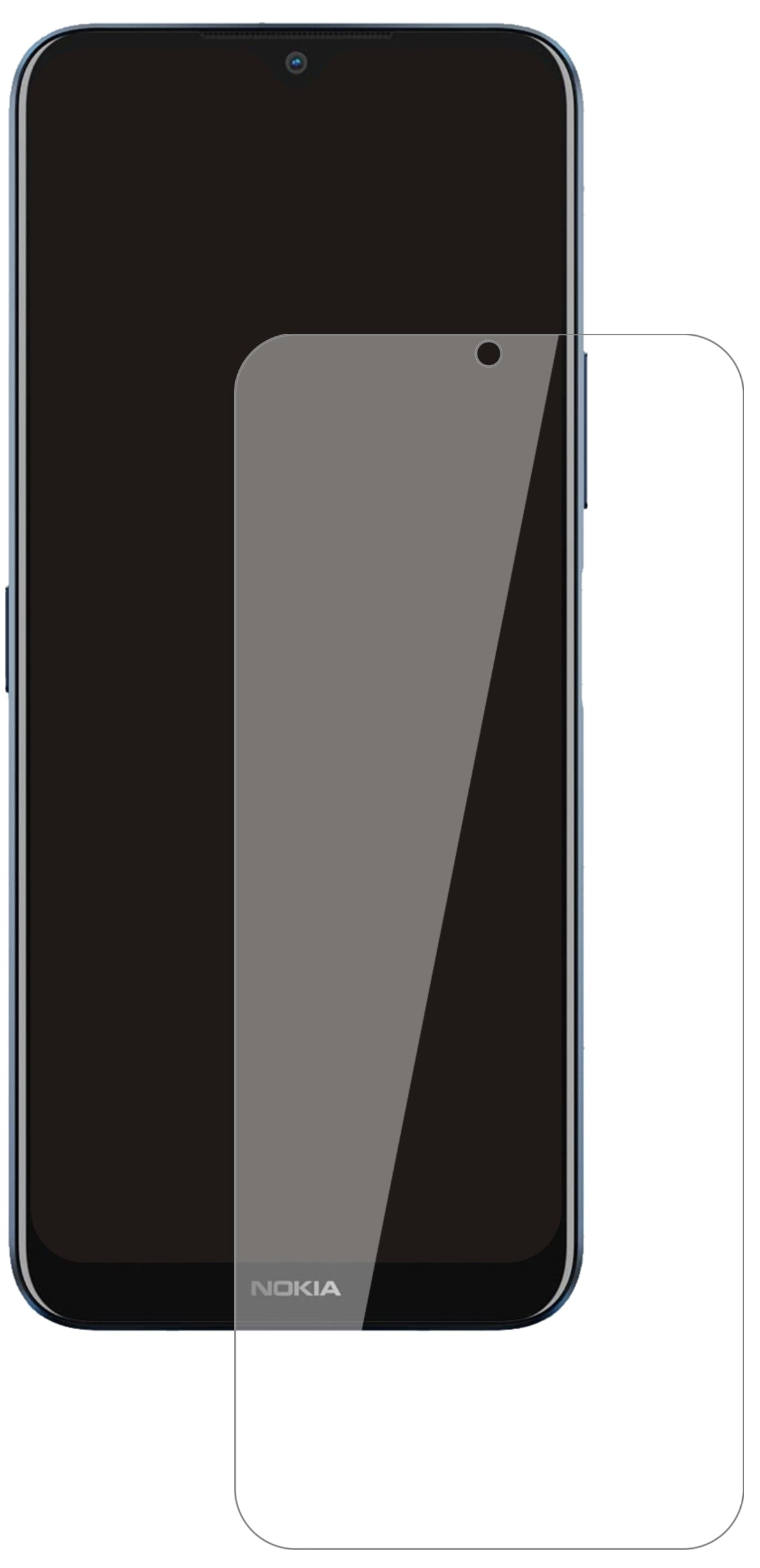 NokiaG50 5G mit aufgebrachter dipos Flex Schutzfolie, glasklare Darstellung ohne Einschränkungen