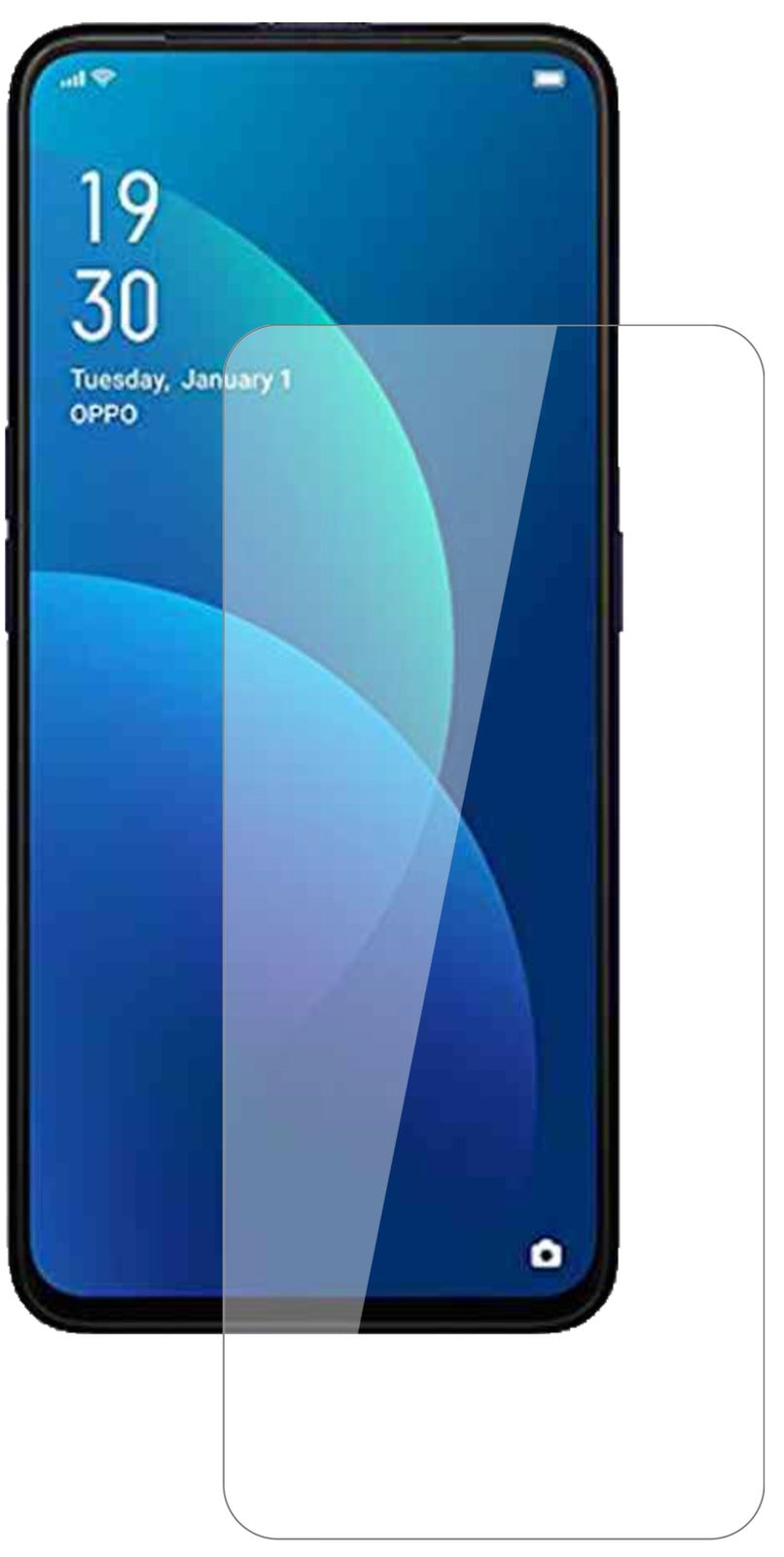 OppoF11 mit aufgebrachter dipos Flex Schutzfolie, glasklare Darstellung ohne Einschränkungen