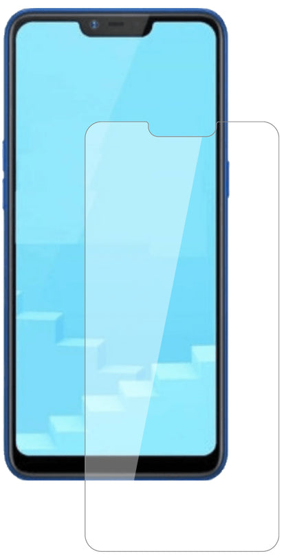 OppoRealme C1 (2019) mit aufgebrachter dipos Flex Schutzfolie, glasklare Darstellung ohne Einschränkungen