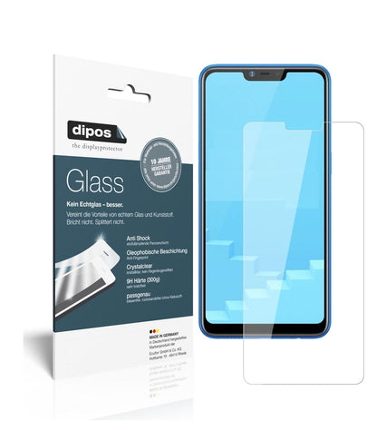OppoRealme C1 mit aufgebrachter dipos Flex Schutzfolie, glasklare Darstellung ohne Einschränkungen