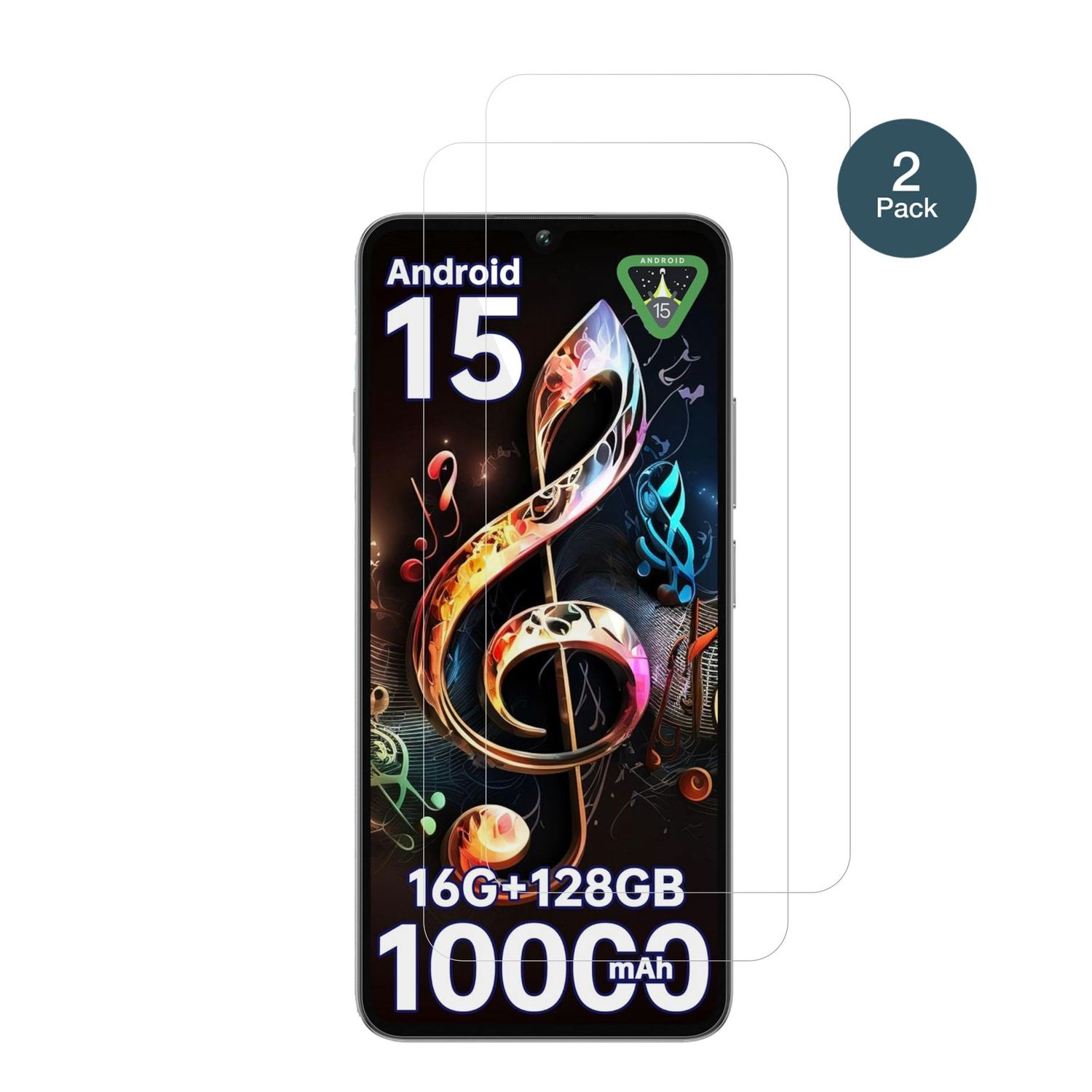 OUKITELC60 mit aufgebrachter dipos Flex Schutzfolie, glasklare Darstellung ohne Einschränkungen