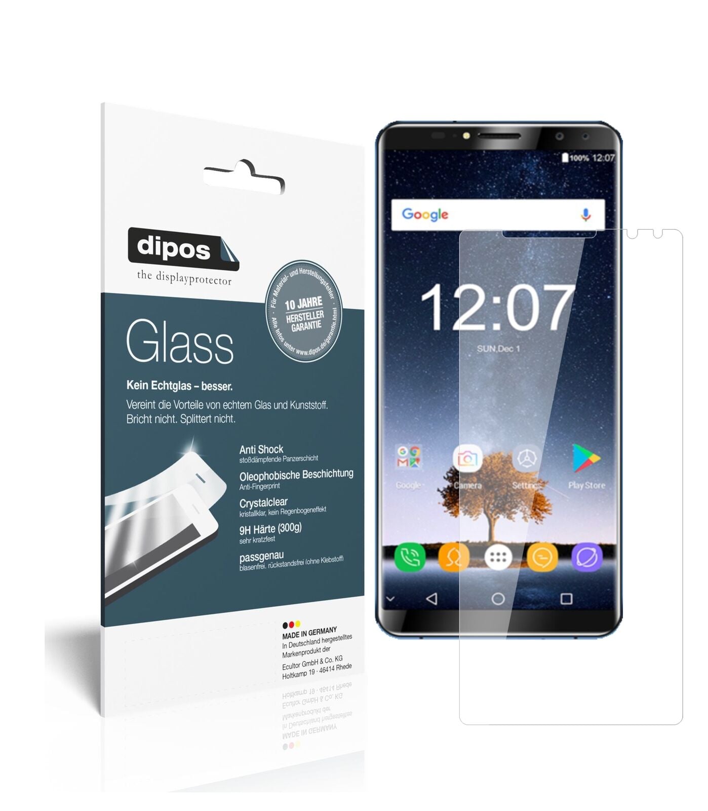 OukitelK6 mit aufgebrachter dipos Flex Schutzfolie, glasklare Darstellung ohne Einschränkungen