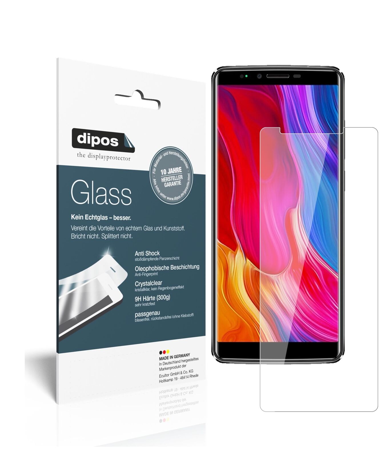 OukitelK8 mit aufgebrachter dipos Flex Schutzfolie, glasklare Darstellung ohne Einschränkungen