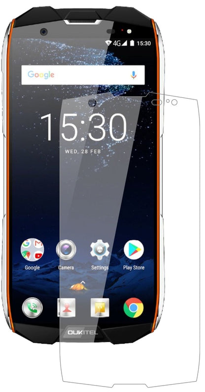 OukitelWP5000 mit aufgebrachter dipos Flex Schutzfolie, glasklare Darstellung ohne Einschränkungen