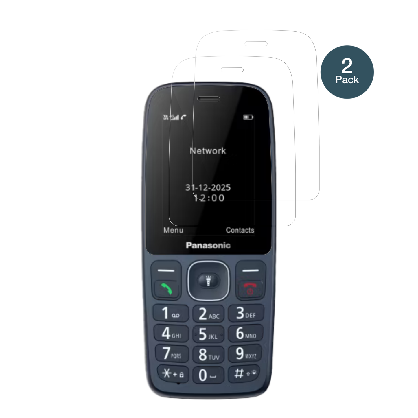 PanasonicKX-TF400 mit aufgebrachter dipos Flex Schutzfolie, glasklare Darstellung ohne Einschränkungen