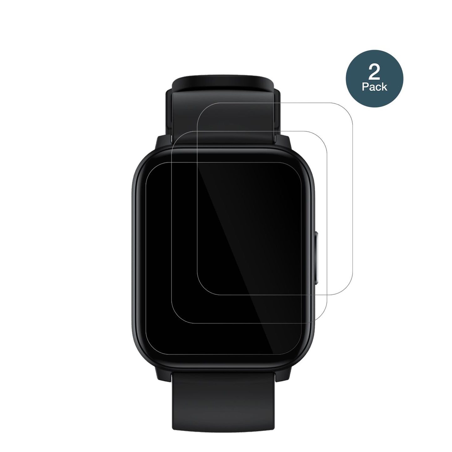 RealmeWatch S100 mit aufgebrachter dipos Flex Schutzfolie, glasklare Darstellung ohne Einschränkungen