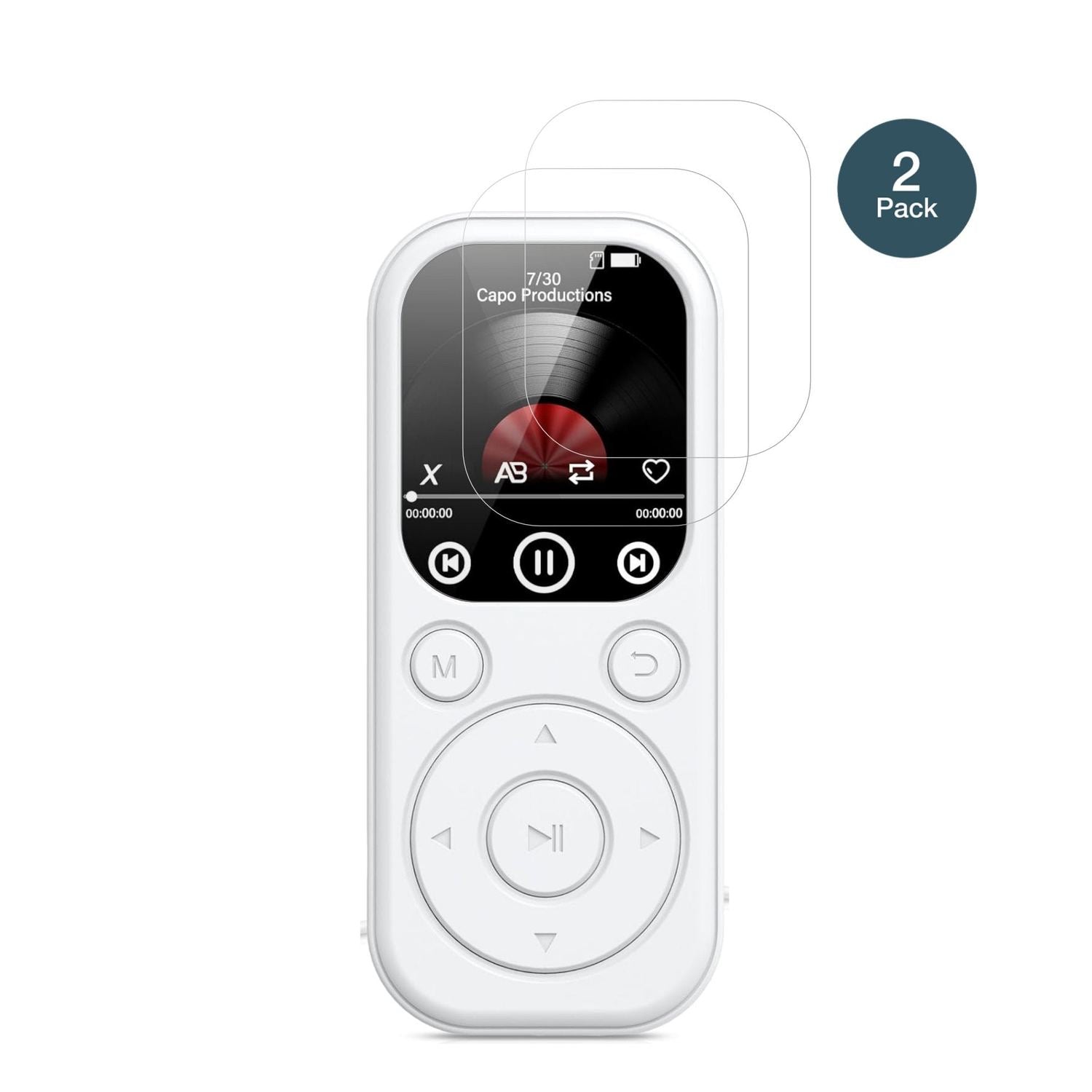 RWSRWMP301-BS MP3-Player mit aufgebrachter dipos Flex Schutzfolie, glasklare Darstellung ohne Einschränkungen