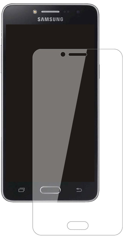 SamsungGalaxy J2 Prime mit aufgebrachter dipos Flex Schutzfolie, glasklare Darstellung ohne Einschränkungen