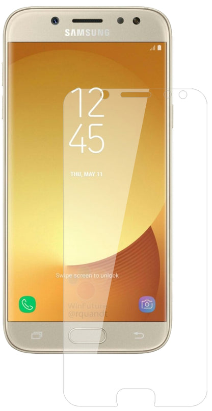 SamsungGalaxy J5 Pro (2017) mit aufgebrachter dipos Flex Schutzfolie, glasklare Darstellung ohne Einschränkungen
