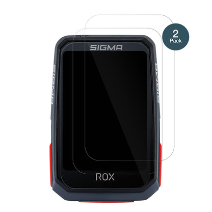 SIGMASport Rox 4.0 mit aufgebrachter dipos Flex Schutzfolie, glasklare Darstellung ohne Einschränkungen