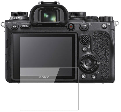 SonyAlpha 7R III mit aufgebrachter dipos Flex Schutzfolie, glasklare Darstellung ohne Einschränkungen
