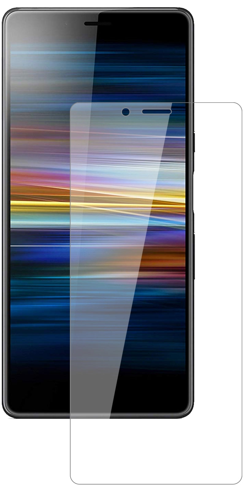 SonyXperia L3 mit aufgebrachter dipos Flex Schutzfolie, glasklare Darstellung ohne Einschränkungen