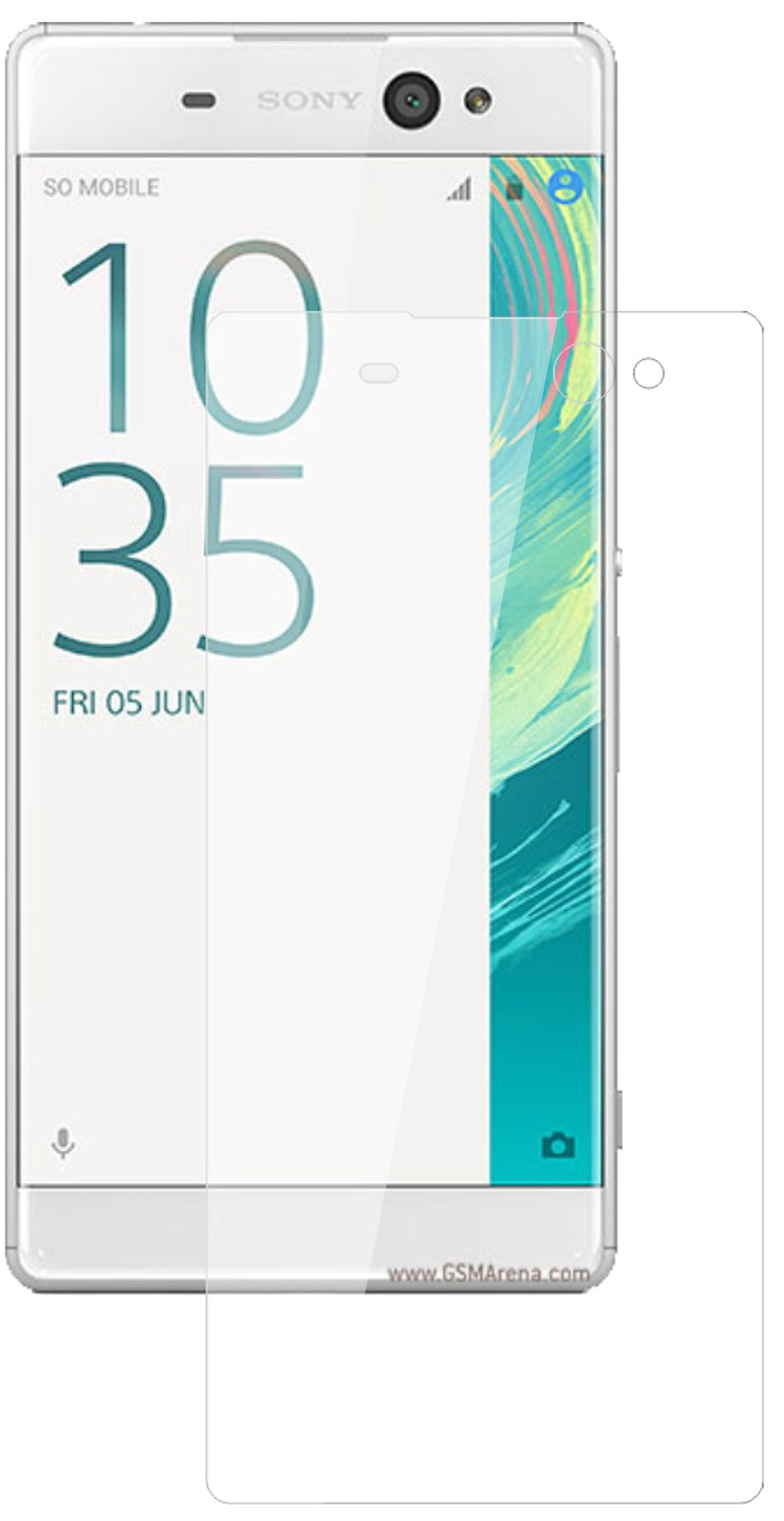 SonyXperia XA Ultra mit aufgebrachter dipos Flex Schutzfolie, glasklare Darstellung ohne Einschränkungen