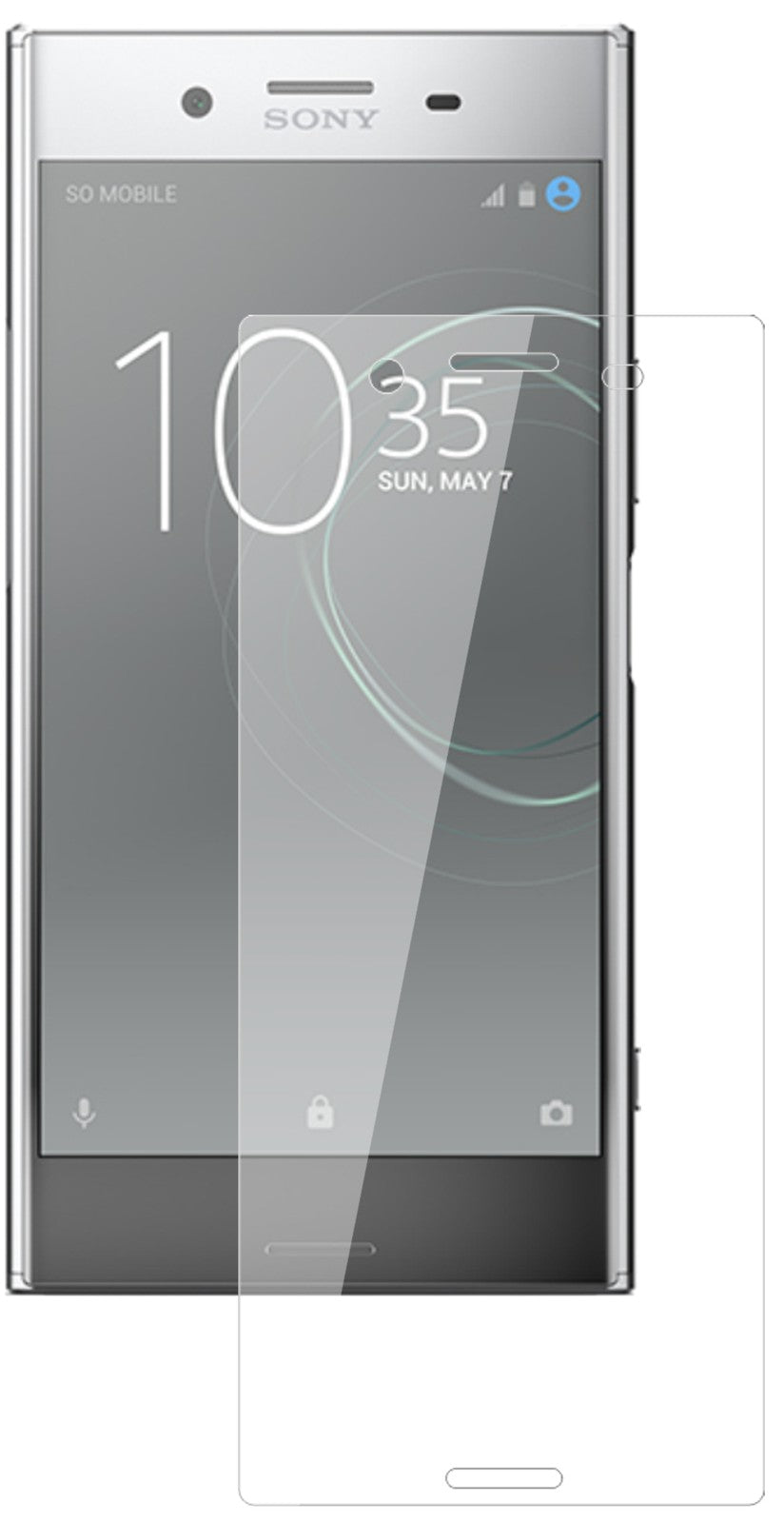 SonyXperia XZ Premium mit aufgebrachter dipos Flex Schutzfolie, glasklare Darstellung ohne Einschränkungen