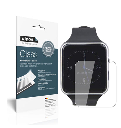 TagobeeTB01 Smartwatch mit aufgebrachter dipos Flex Schutzfolie, glasklare Darstellung ohne Einschränkungen