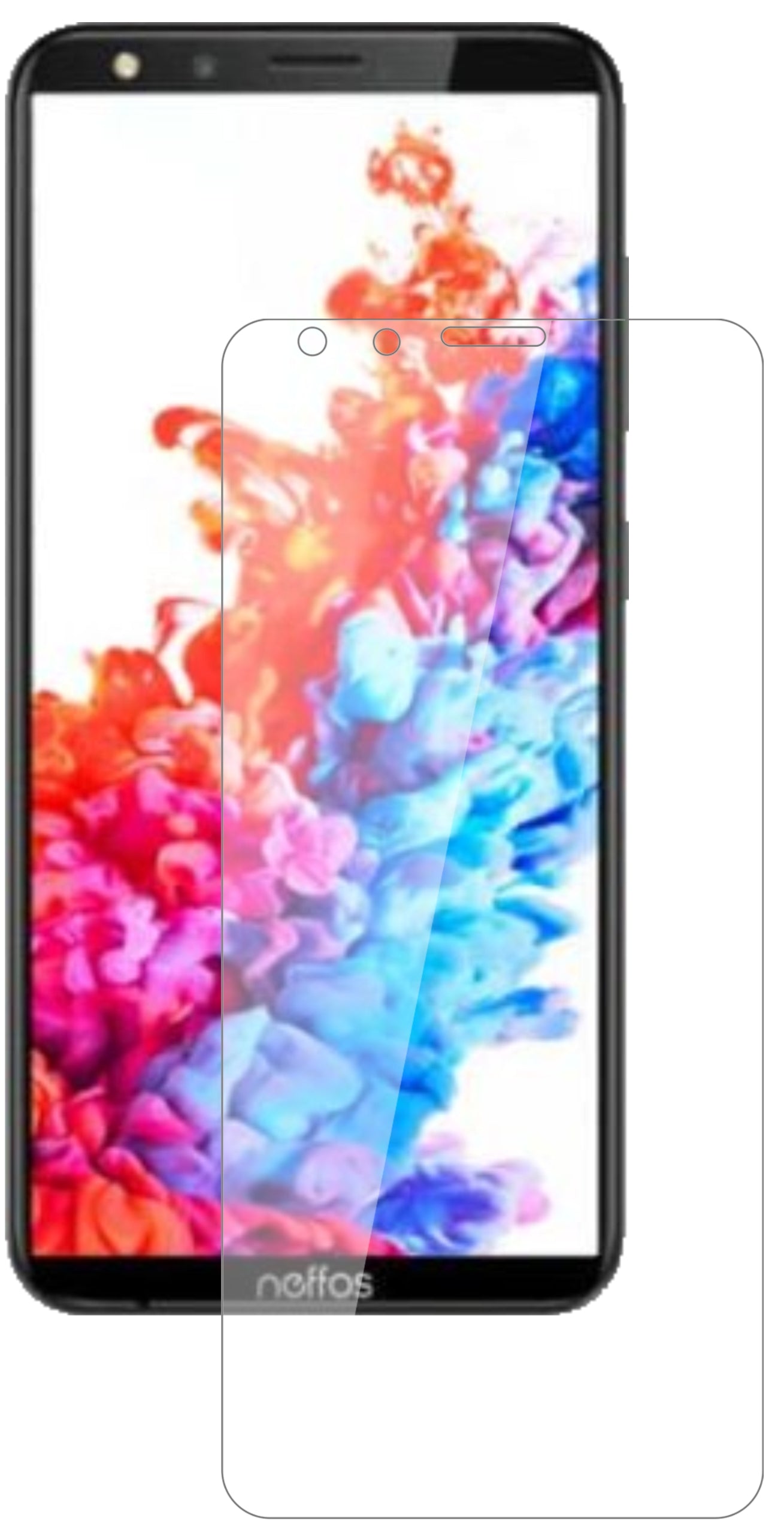 TP-LinkNeffos C7 Lite mit aufgebrachter dipos Flex Schutzfolie, glasklare Darstellung ohne Einschränkungen