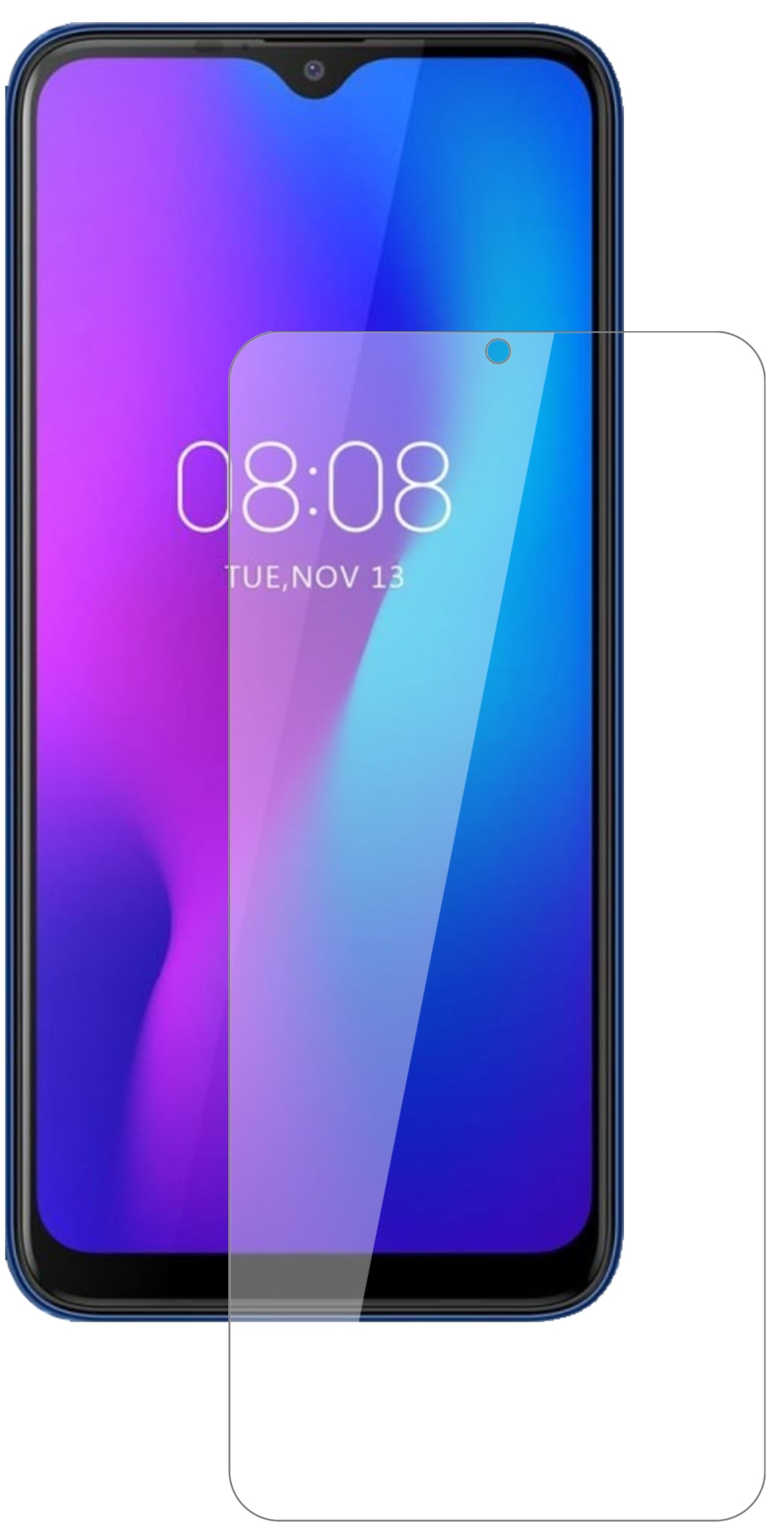 UlefonePower 6 mit aufgebrachter dipos Flex Schutzfolie, glasklare Darstellung ohne Einschränkungen