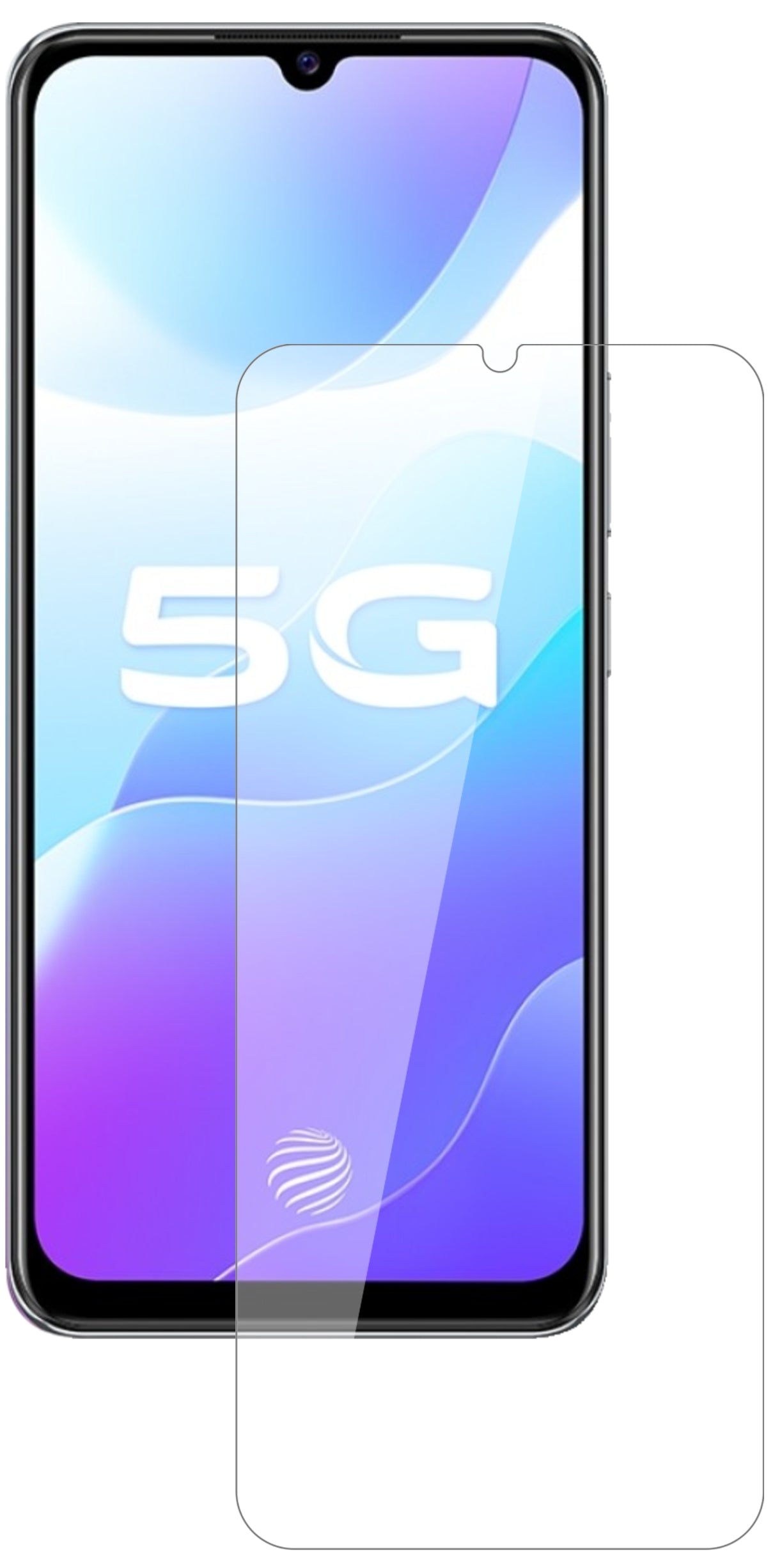 VivoY73s 5G mit aufgebrachter dipos Flex Schutzfolie, glasklare Darstellung ohne Einschränkungen