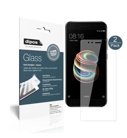 XiaomiMi 5X mit aufgebrachter dipos Flex Schutzfolie, glasklare Darstellung ohne Einschränkungen