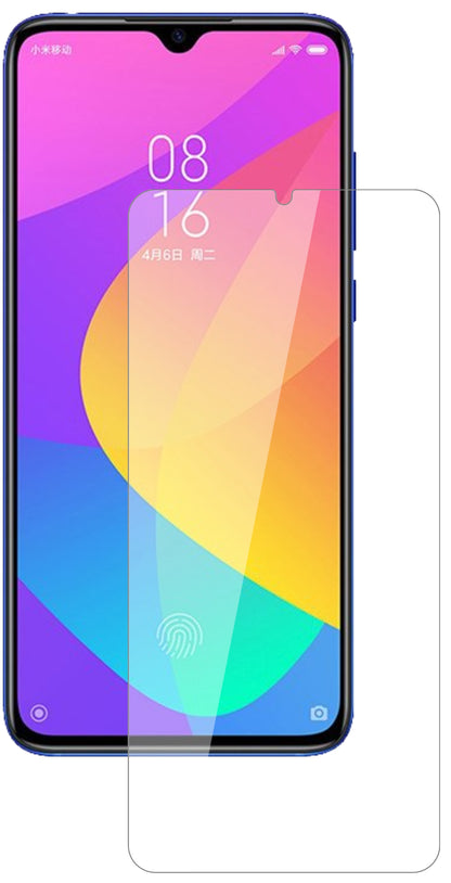 XiaomiMi 9 Lite mit aufgebrachter dipos Flex Schutzfolie, glasklare Darstellung ohne Einschränkungen