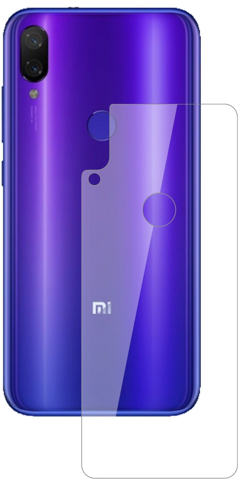 XiaomiMi Play Rückseite mit aufgebrachter dipos Flex Schutzfolie, glasklare Darstellung ohne Einschränkungen