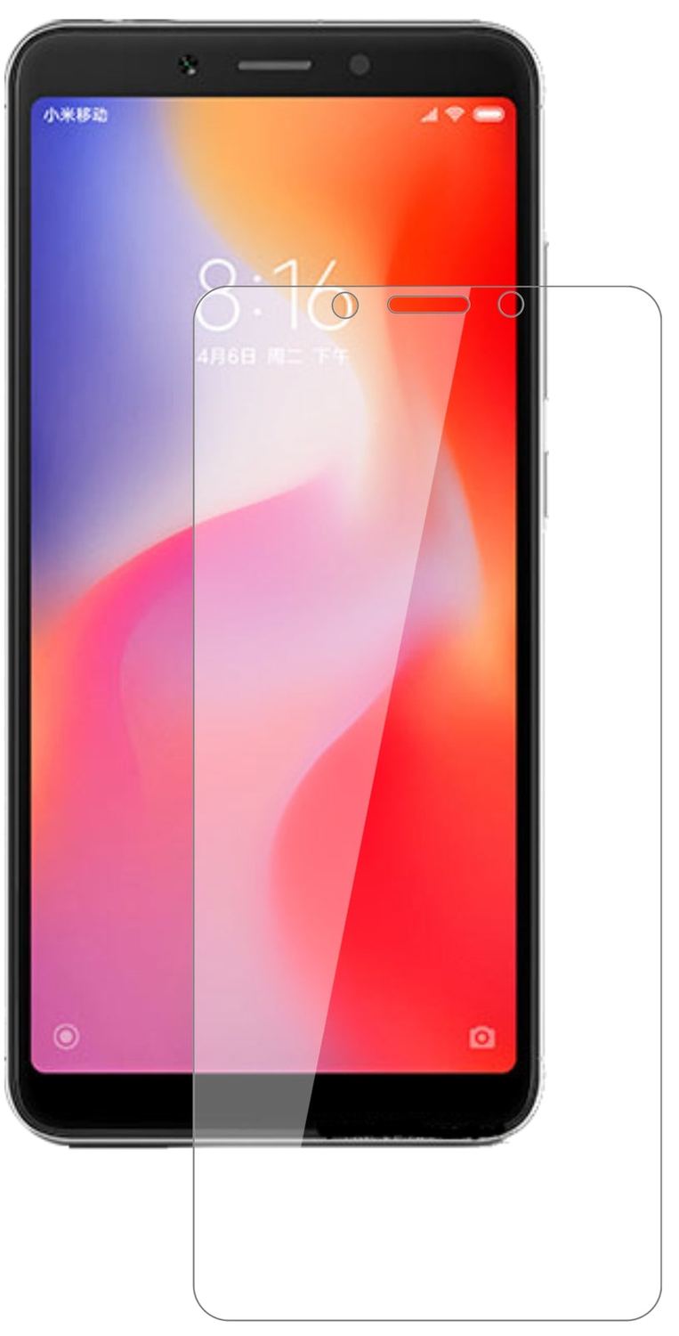 XiaomiRedmi 6 mit aufgebrachter dipos Flex Schutzfolie, glasklare Darstellung ohne Einschränkungen