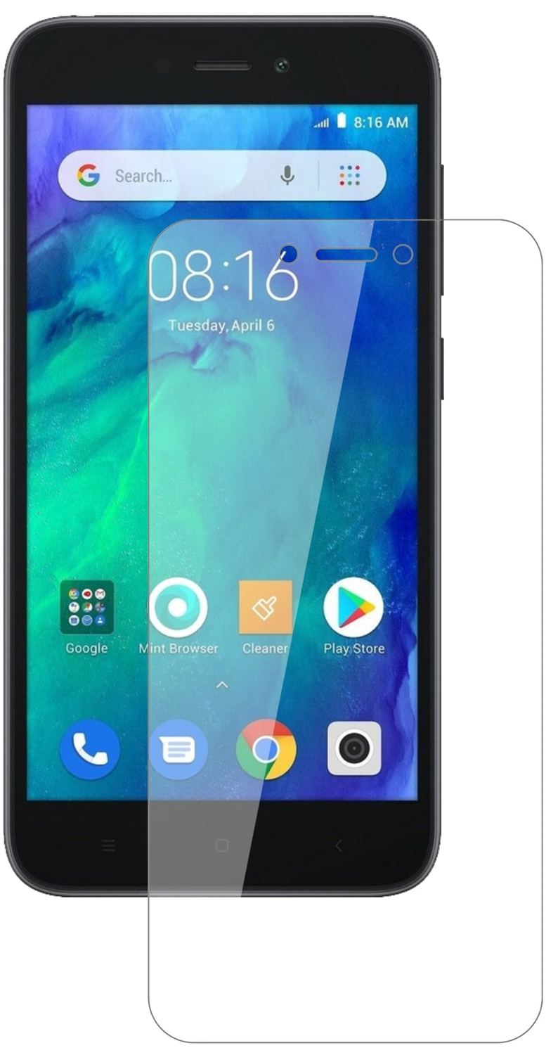 XiaomiRedmi Go mit aufgebrachter dipos Flex Schutzfolie, glasklare Darstellung ohne Einschränkungen