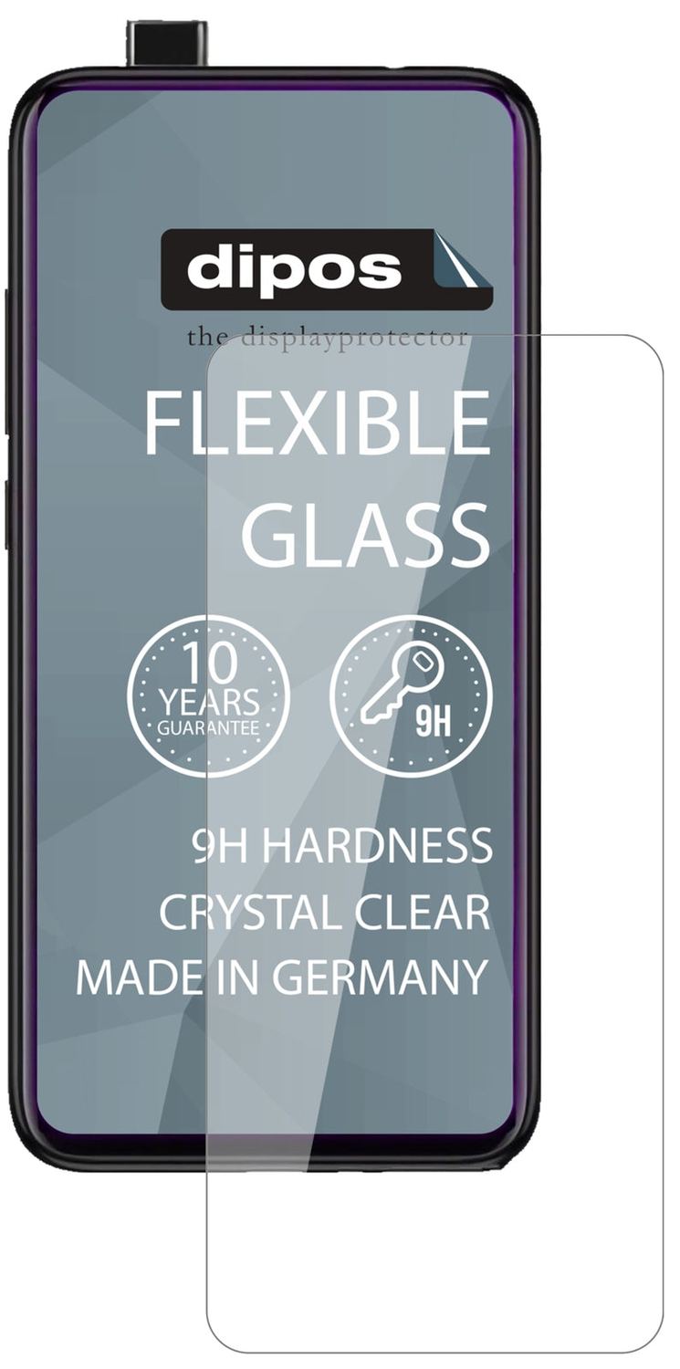 XiaomiRedmi K20 mit aufgebrachter dipos Flex Schutzfolie, glasklare Darstellung ohne Einschränkungen