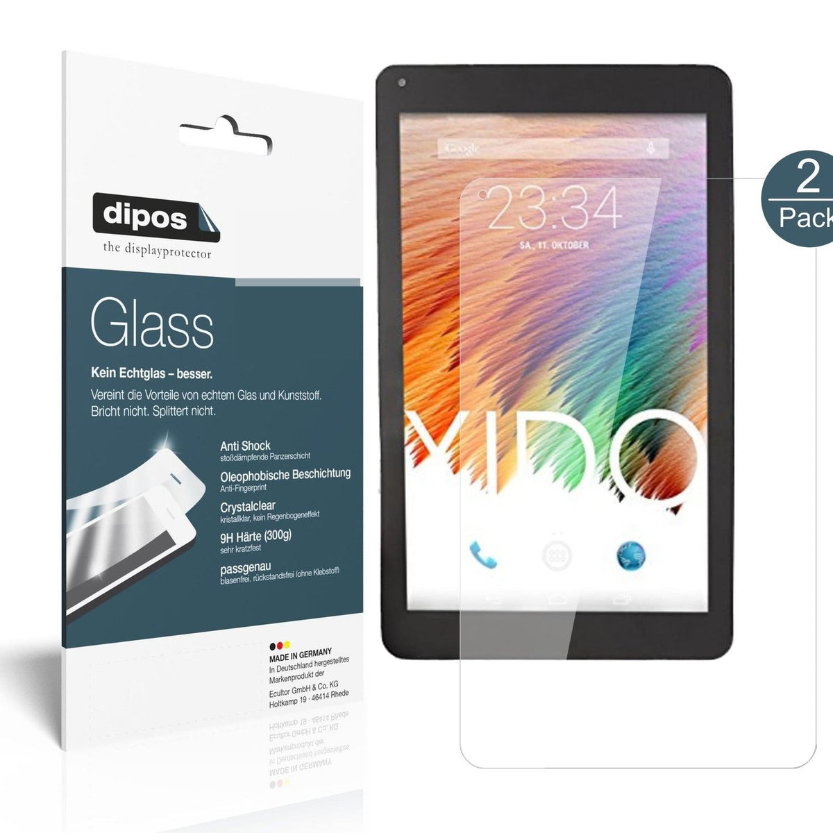 XIDOTablet X111 mit aufgebrachter dipos Flex Schutzfolie, glasklare Darstellung ohne Einschränkungen