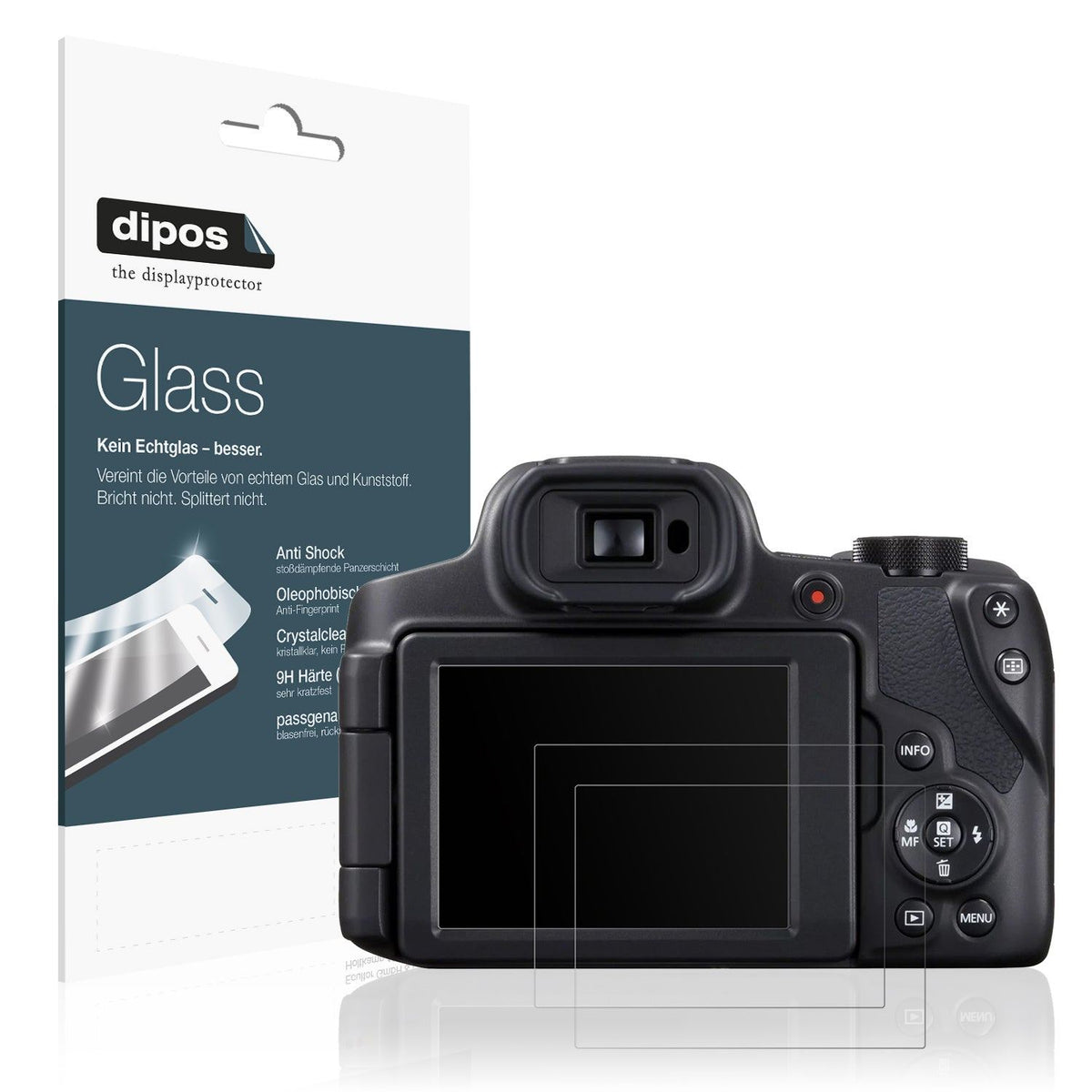 2x Screen Protector for Canon Powershot SX70 HS matte Flexible Glass 9H dipos