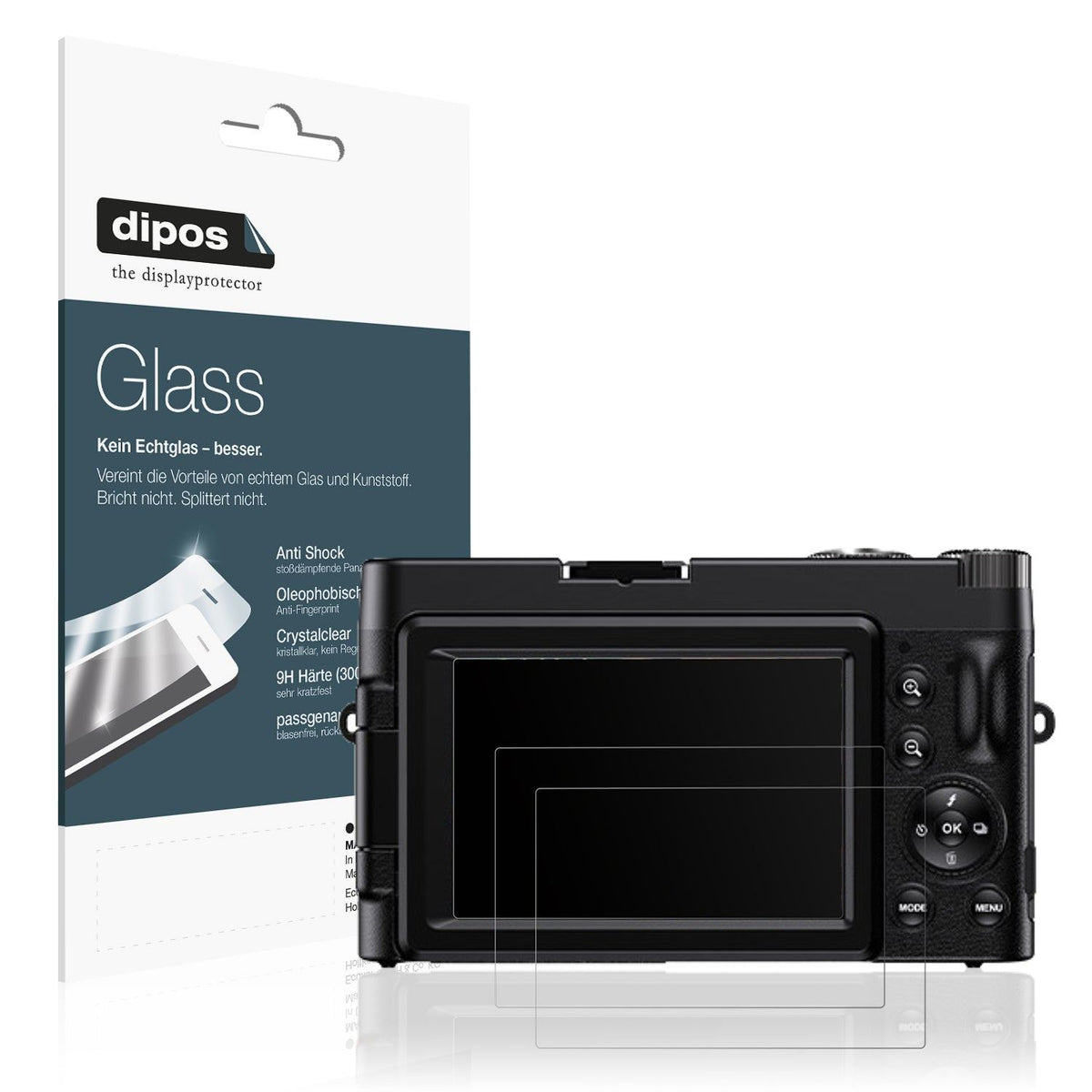 2x Screen Protector for CAMKORY DC101 matte Flexible Glass 9H dipos