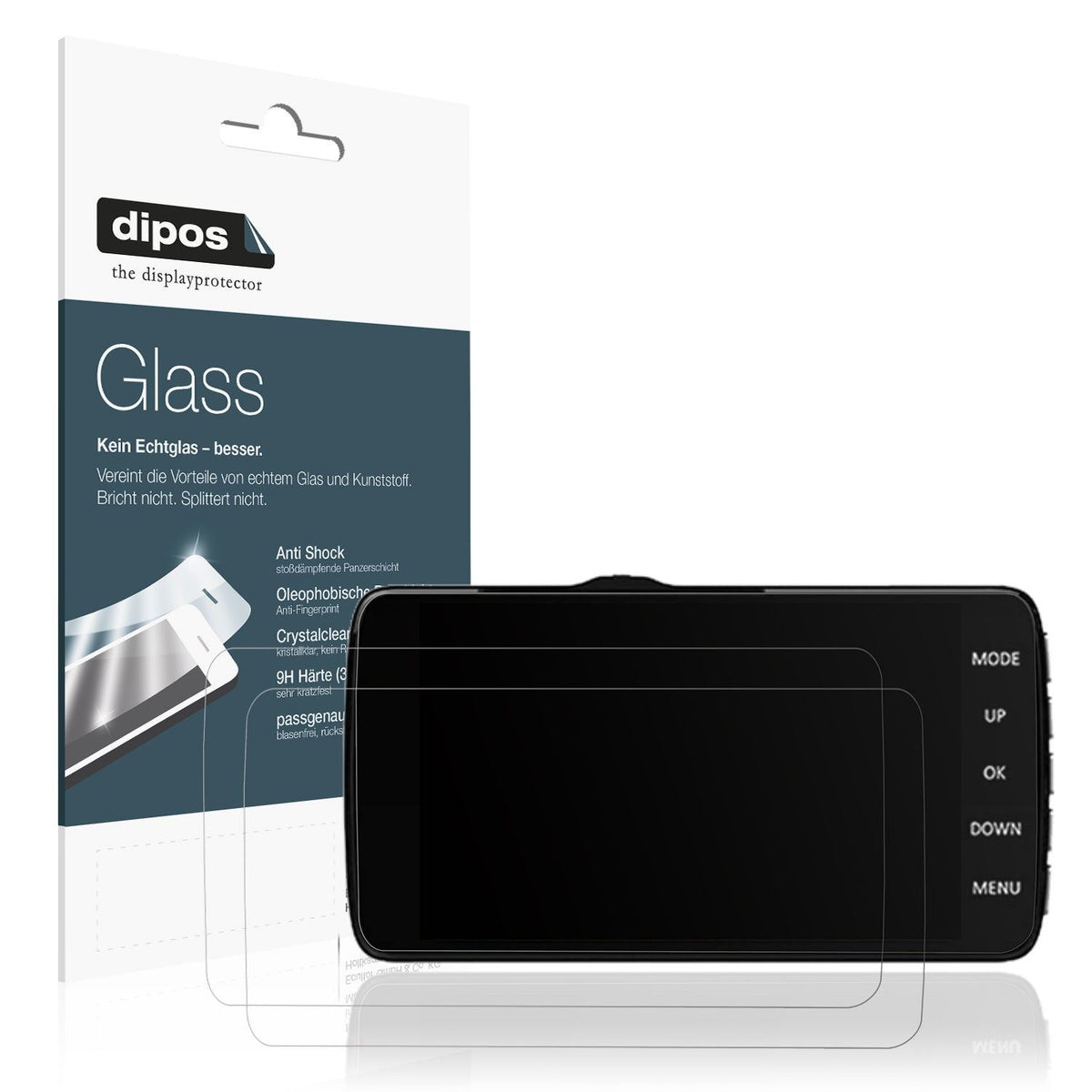 2x Screen Protector for CHORTAU B-T002 Dashcam matte Flexible Glass 9H dipos